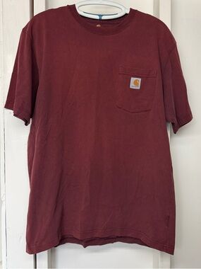 Carhartt Mens Original Fit Pocket Tshirt Maroon Size Medium
